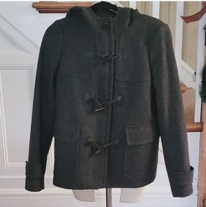 J. CREW Factory Duffel Wool Blend Grey Coat Size 6